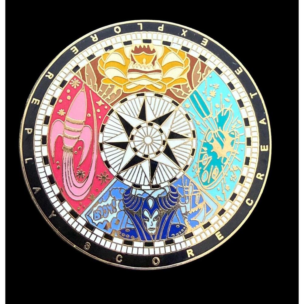 Disney DisneyQuest Color Wheel Compass Create Explore Score Pin 2002